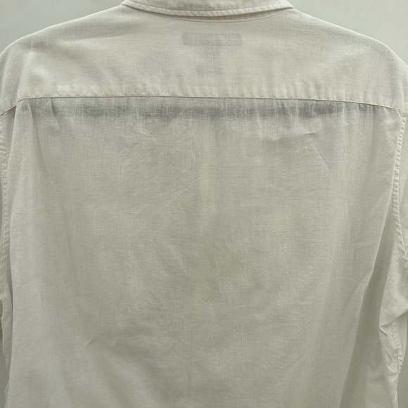 MICHEAL KORS classic fit men’s linen blend white short sleeve top. LARGE - Picture 7 of 9